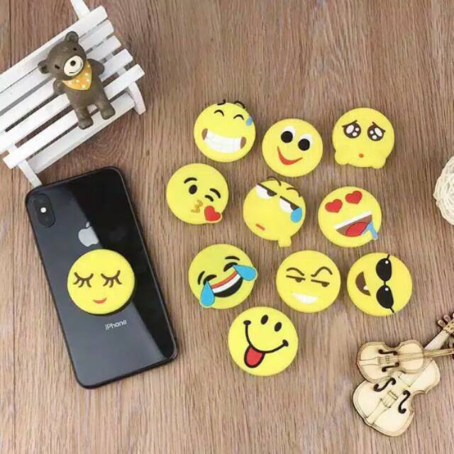 Pop soket 3D hp emoticon lucu Dhp06