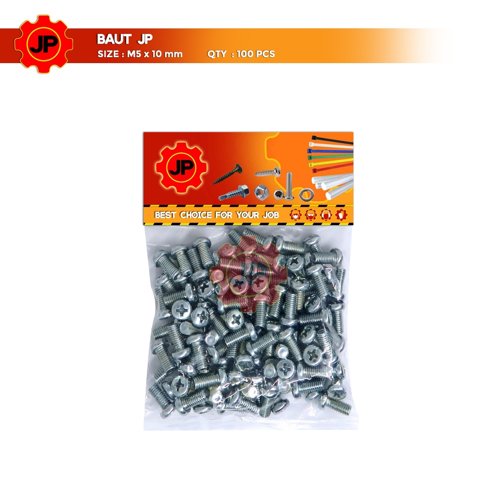 BAUT JP M 5 x 10 MM - SEKRUP SKRUP BAUT JP 5x10 M5 x 10 ISI 100 PCS