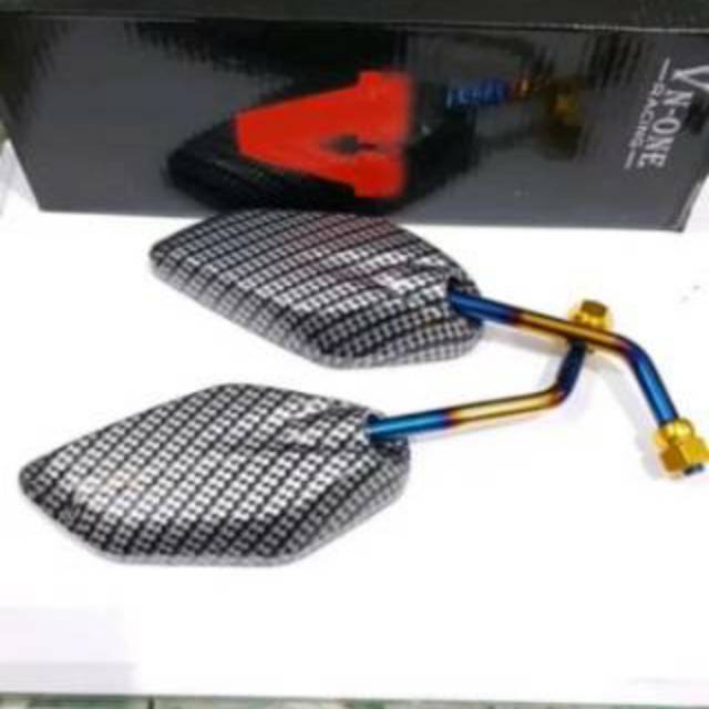 Spion karbon twotone model vixion untuk semua motor yamaha MATIC BEBEK DAN BATANGAn
