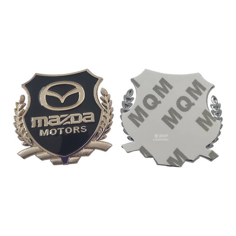 2 X Metal MAZDA MOTORS Logo Car Decorative Emblem Badge