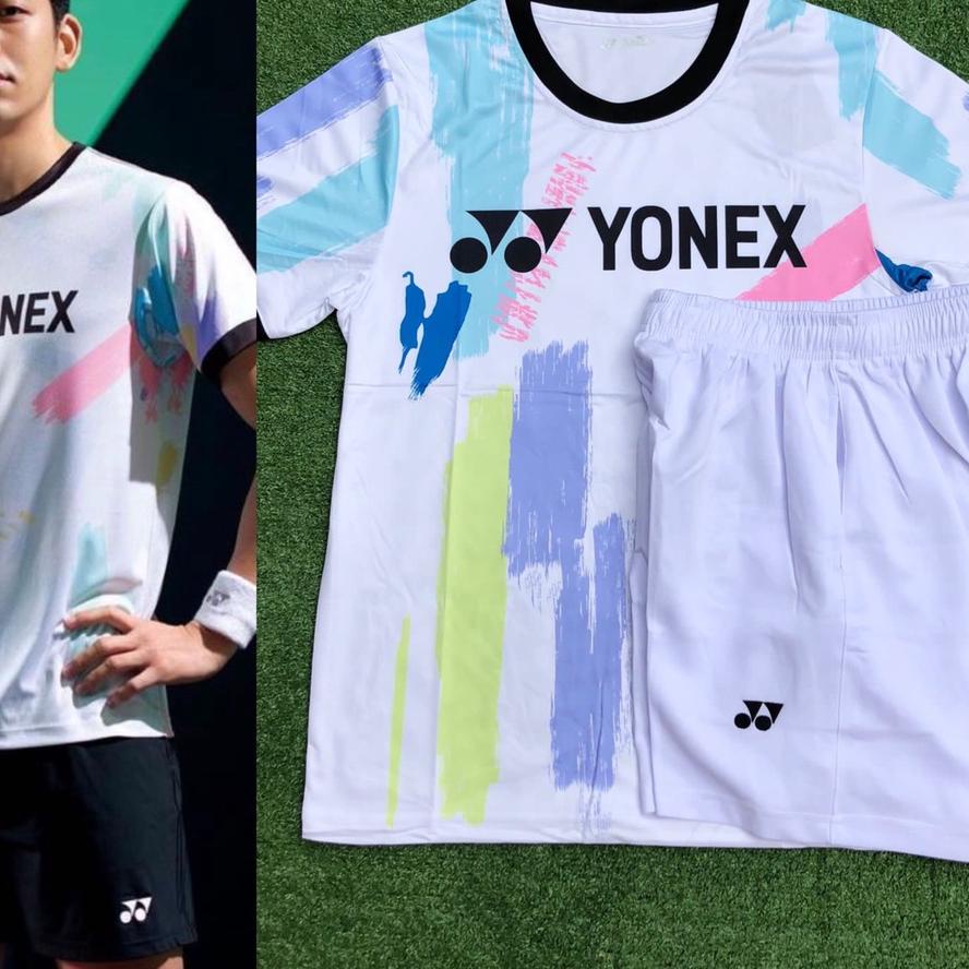 Baru Setelan Baju Badminton Yonex Import Y6092 WHITE