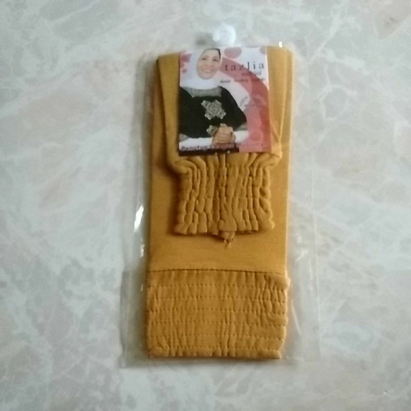 manset tangan kerut pendek /manset tangan original TAZLIA/manset SMOKE-Kuning kunyit
