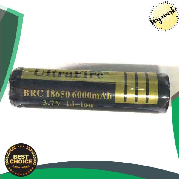 UltraFire Baterai Li-ion 18650 6000mAh 3.7V Button Top - BRC 18650 BLP11