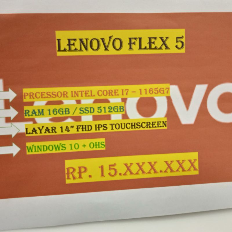 LENOVO FLEX 5 I7 1165G7 16GB SSD 512GB