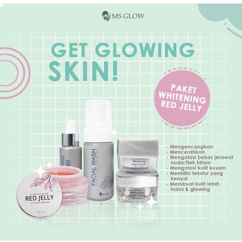 PAKET WAJAH MS GLOW + RED JELLY MS GLOW