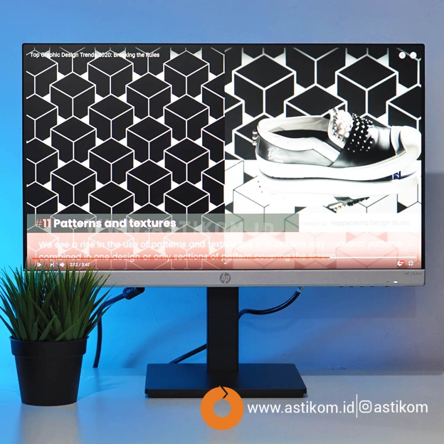 Monitor LED HP 24mh IPS 75hz speaker FHD Bezeless | By Astikom