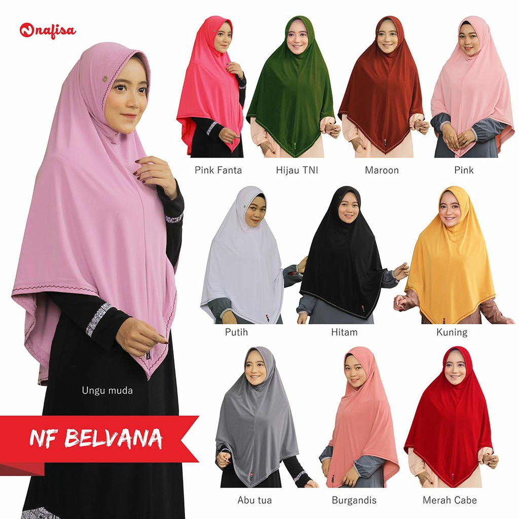 TERBARU !!! Kerudung Instan Nafisa Belvana | Hijab Instan Jumbo Hijab Instan Muslimah Jilbab Bergo Pesta Simpel-6