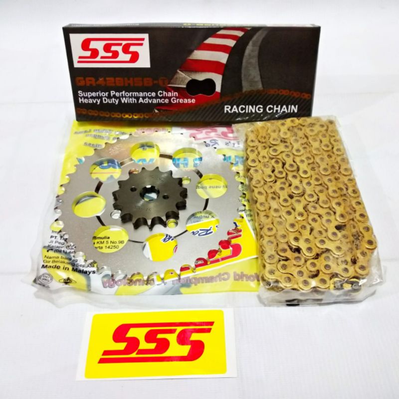Gear Set SSS Supra X / Grand / Win 100 dan Rantai HSBT
