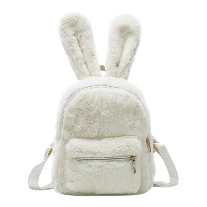 Abraar Kadabra Tas Ransel Bulu - Ransel Bahan Bulu Import Korea Tas Perempuan Bunny BULR FurBeauty BISA COD