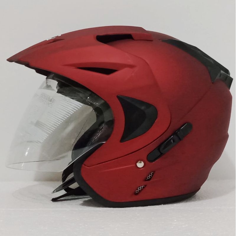 HELM MOTOR SNI 2 KACA / DUAL VISOR BUSA FULL KNOWDOWN model double visor kaca Mata hitam Dan kaca be