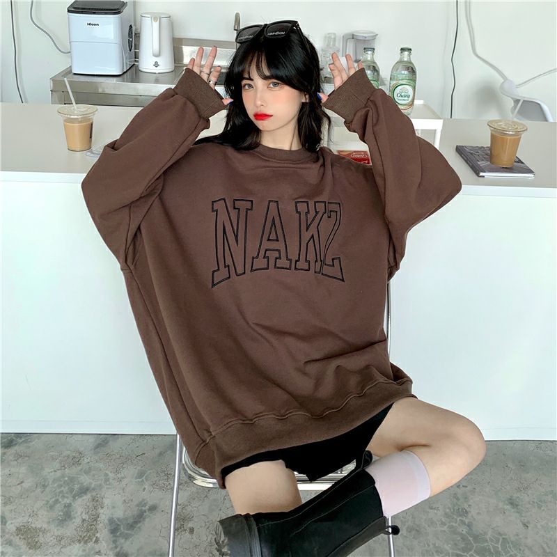 S - XXXXXL(6XL) Sweater NAKZ OVERSIZE Oblong Fleece Wanita Pria Sweatshirt Korean Style BIGSIZE 6XL 5XL 4XL 3XL 2XL XL L M