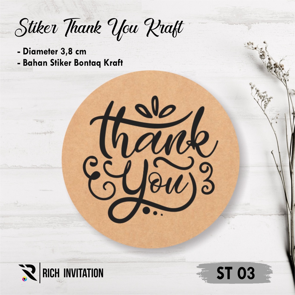 

STIKER LABEL STICKER SEGEL THANK YOU KRAFT MURAH ST 03