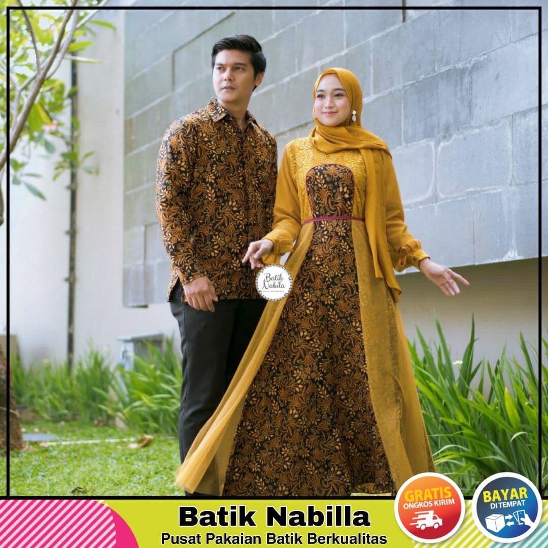 Gamis Couple Pasangan Kondangan Keluarga Ibu Dan Anak Muslim Syari Terbaru Kekinian Batik Couple Set