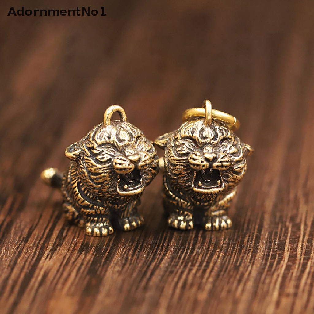 (AdornmentNo1) Gantungan Kunci Bentuk Macan Bahan Metal Kuningan DIY