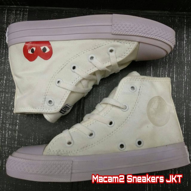 Sepatu Converse Anak PLAY CDG White/Putih