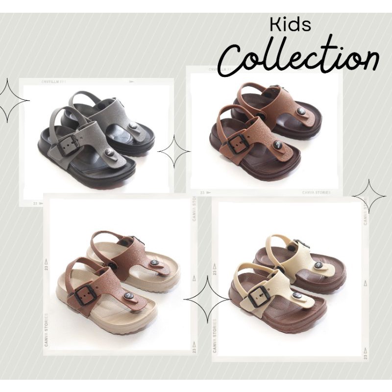 Sandal anak japit casual kekinian tali belakang, sandal japit anak pria/wanita casual dengan tali be