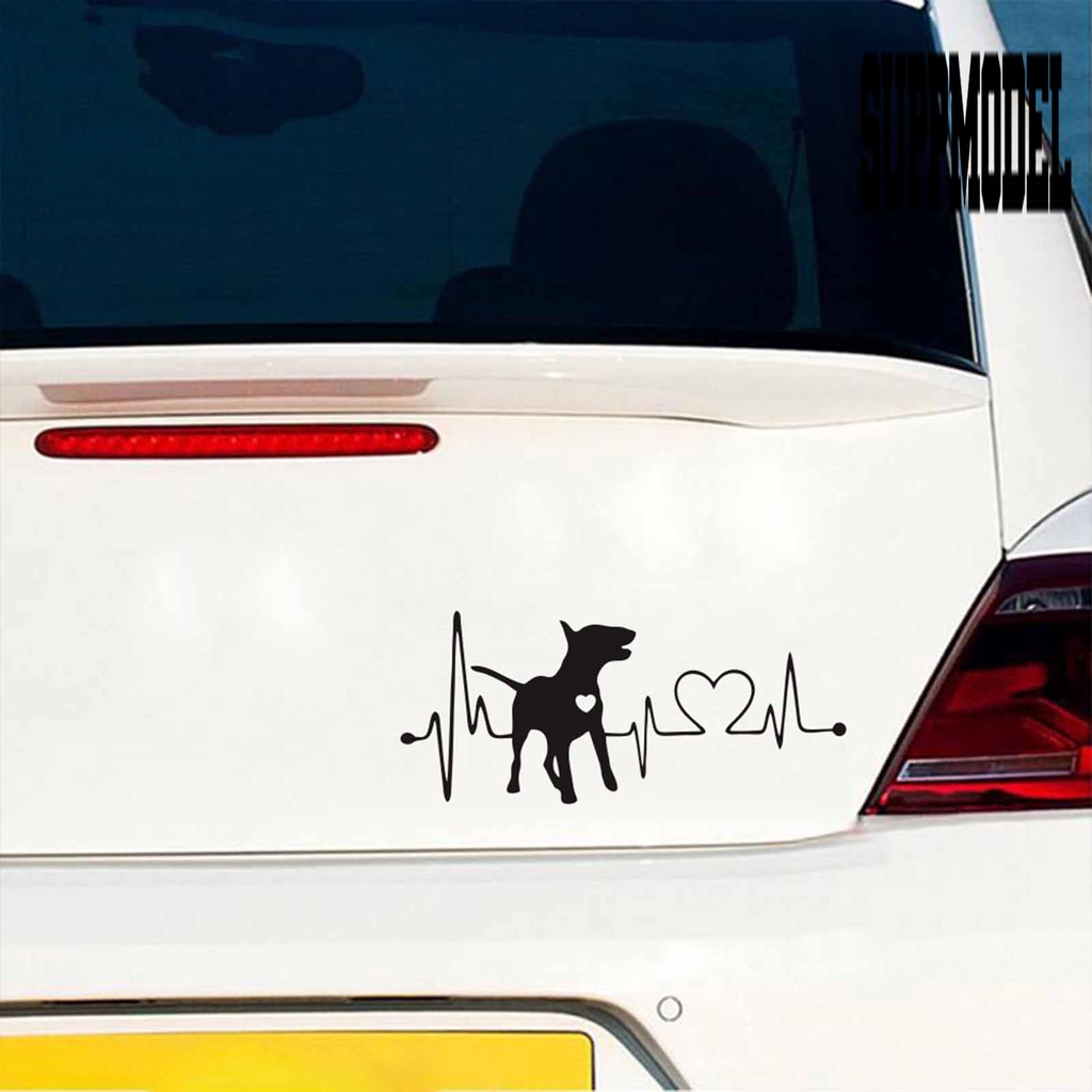 Stiker Decal Motif Detak Jantung Anjing Tahan Panas Untuk Mobil