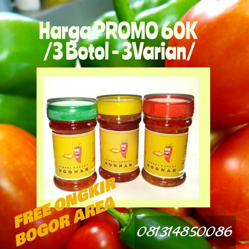 

mix 3 botol sambal bawang/sambal item/sambal terasi