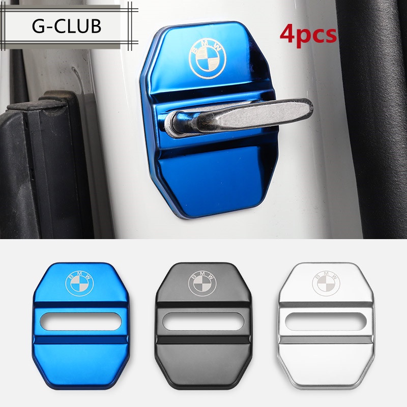 G-club 4pcs / set Stiker cover Pelindung Kunci Pintu Mobil anti Karat Bahan stainless steel Untuk BMW