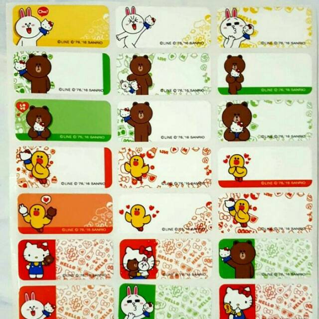 

Label nama anti air stiker waterproof Premium Kitty vs Line Ori