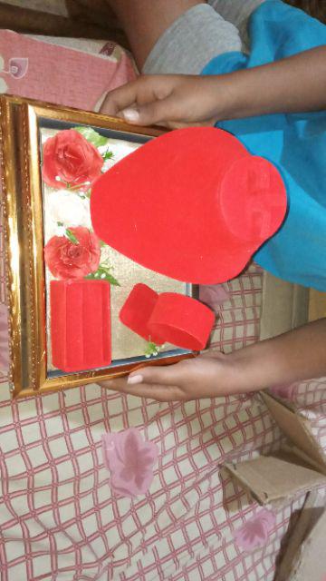 Tempat Cincin Hantaran Dengan Alas Frame Dengan Tutup Mika