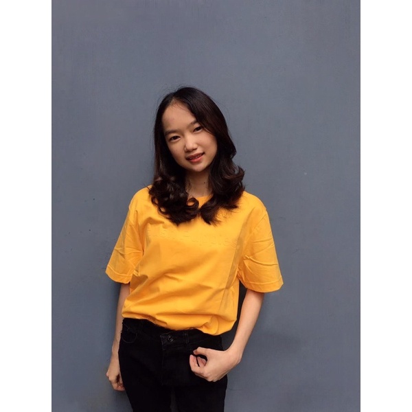 Kaos Hush Puppies Original 100% Embos FullTag Meriah Yellow | Baju Kaos Hush Puppies Unisex