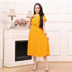 POLA PRODUKSI DASTER ANDIN leher Vneck full kancing 025 - Pola Baju - Homedress Sewing Pattern