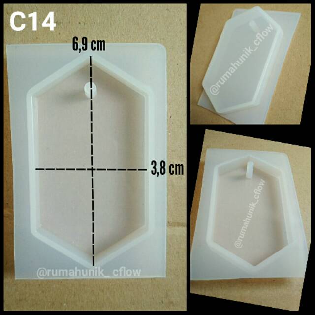 Cetakan gantungan kunci resin cetakan liontin besar cetakan orgonite silicone mold kerajinan c14