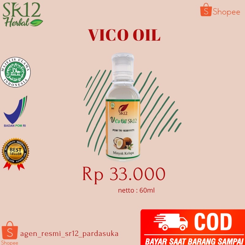 

IMUN BOOSTER VICO OIL SR12 MINYAK KELAPA MURNI VIRGIN COCONUT OIL