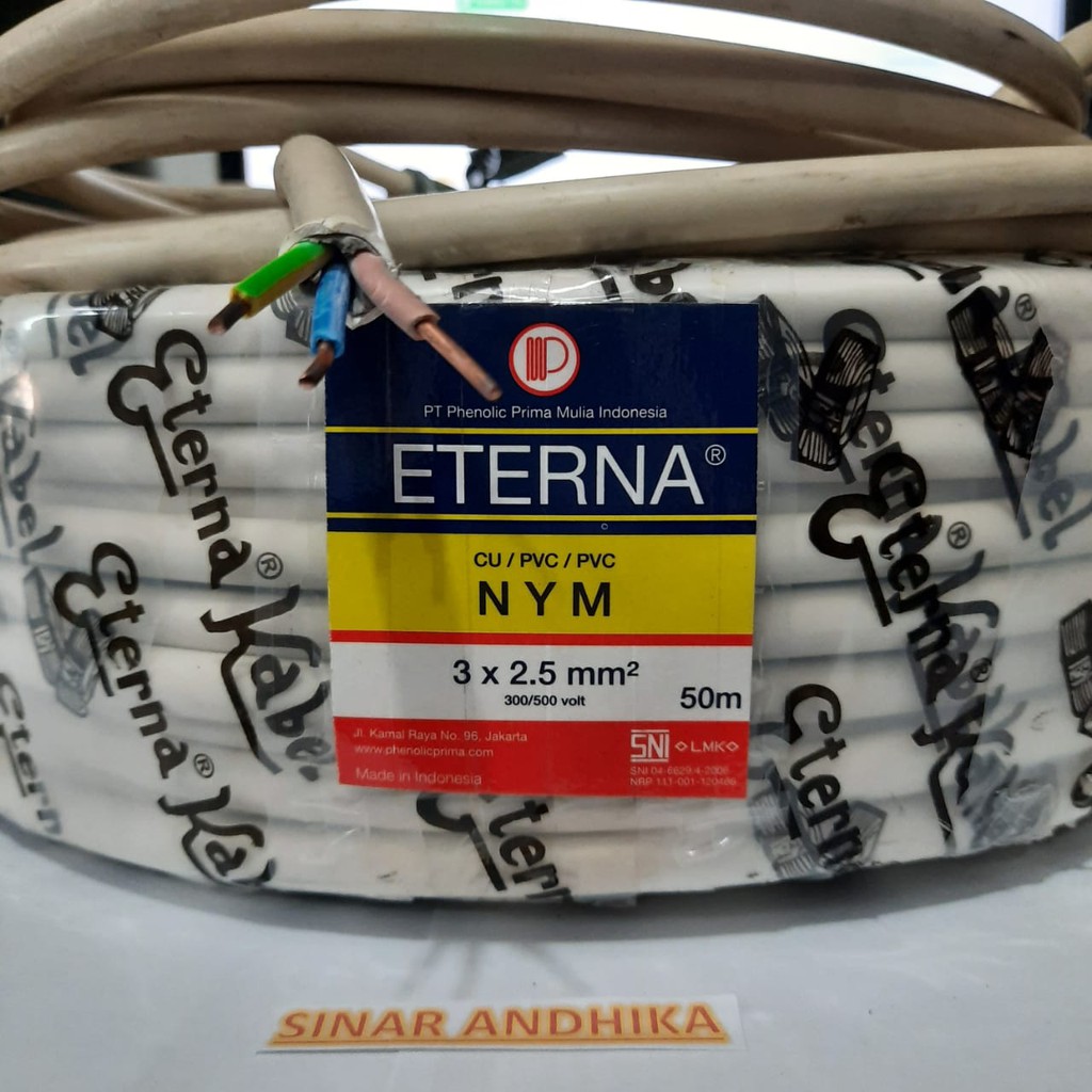 KABEL ETERNA NYM 3 X 2.5 MM PERMETER KAWAT TEMBAGA ISI 3