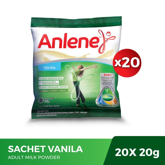 

101bfbb Anlene Sachet Vanilla 20Gr - 20 Pcs Xa201As