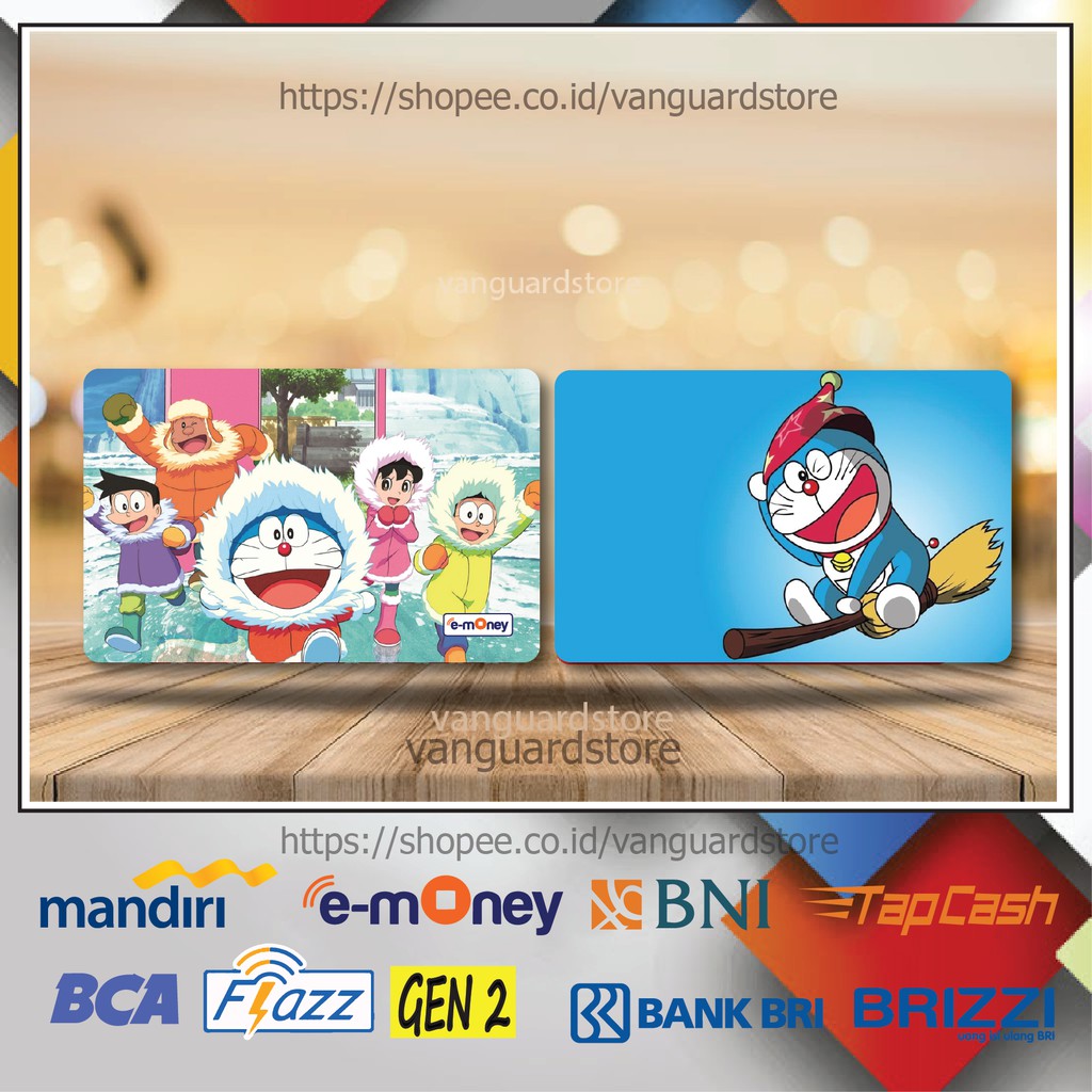 KARTU E MONEY E TOLL DORAEMON NOBITA ANIME 3 EMONEY MANDIRI FLAZZ BCA BNI TAPCASH BRIZZI BRI-2 SISI