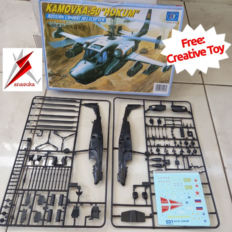 Model Kit Helikopter Rusia Kamov Ka-50 Miniatur