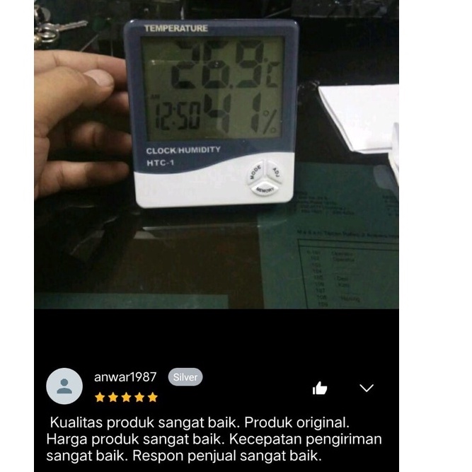 Digital HTC-1 Hygrometer/Termometer/pengatur suhu ruangan PLUS fitur jam alarm, kalender dan clock