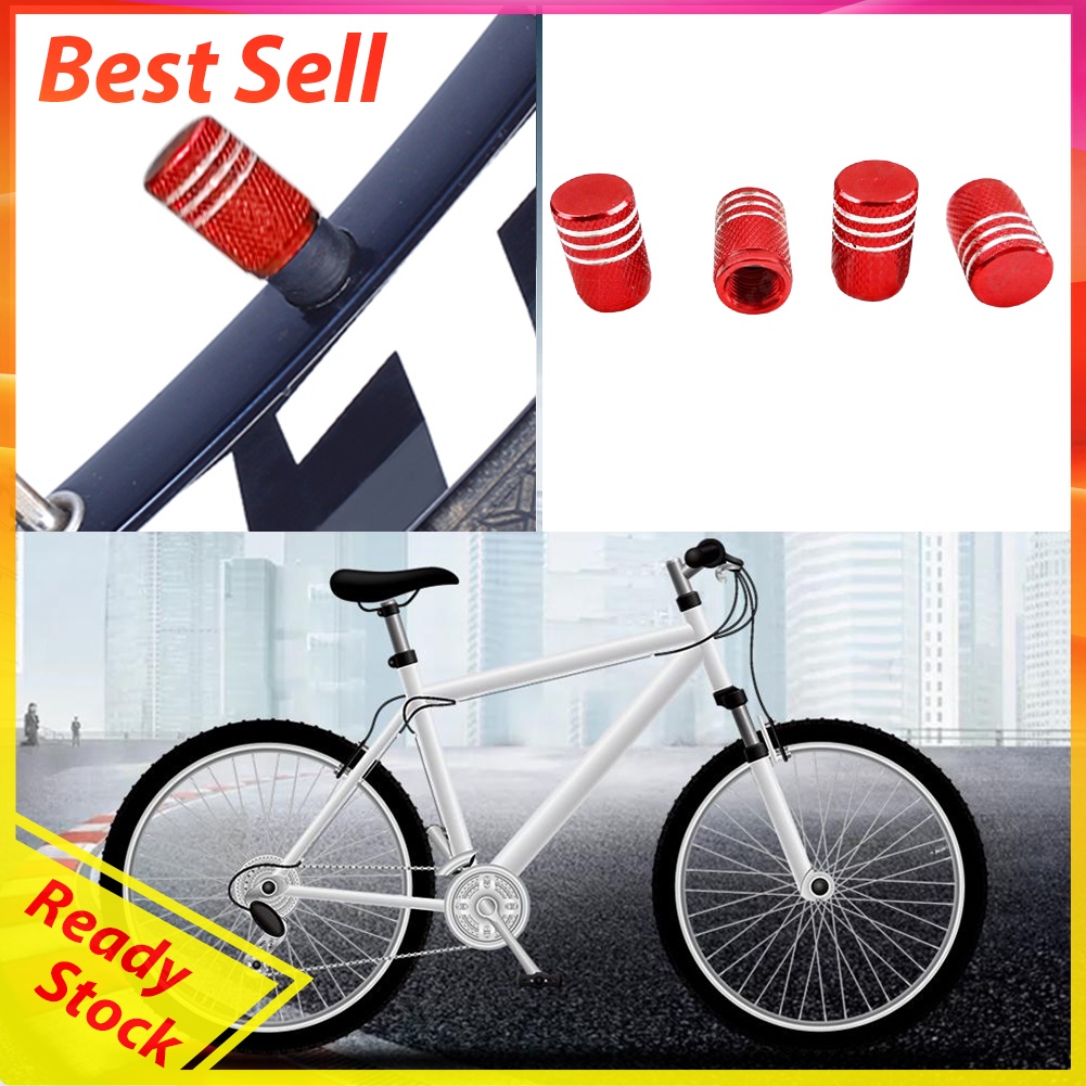 4pcs/set Aluminum Alloy Bicycle Moto Car Tires Valves Cover Caps Anti-Dust