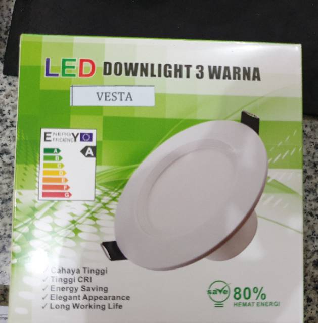 Downlight led 12 watt 3 warna 4 inch inbow. Led panel plavon 3 color.