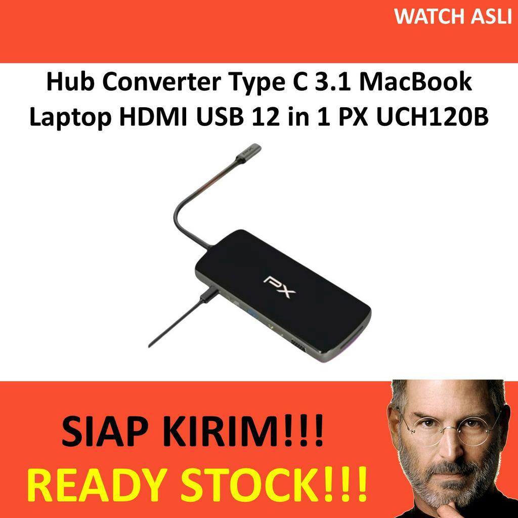 Hub Converter Type C 3.1 MacBook Laptop HDMI USB 12 in 1 PX UCH120B