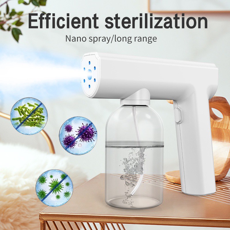 Grosir - 8068 Nano Spray Wireless 300ML / Spray Gun UV Disinfectant / Sterilizer Gun / Semprotan Fog