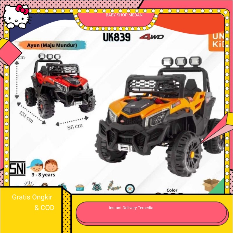 Mobil Aki Mainan Anak Jeep Jumbo Unikid UK 758 / 839 Cruiser Ban Karet