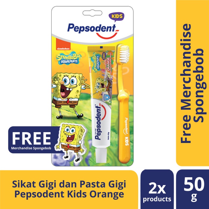 Unik Pepsodent Kids Pasta Gigi Dan Sikat Gigi Anak Spongebob 50G1Pc Spesial