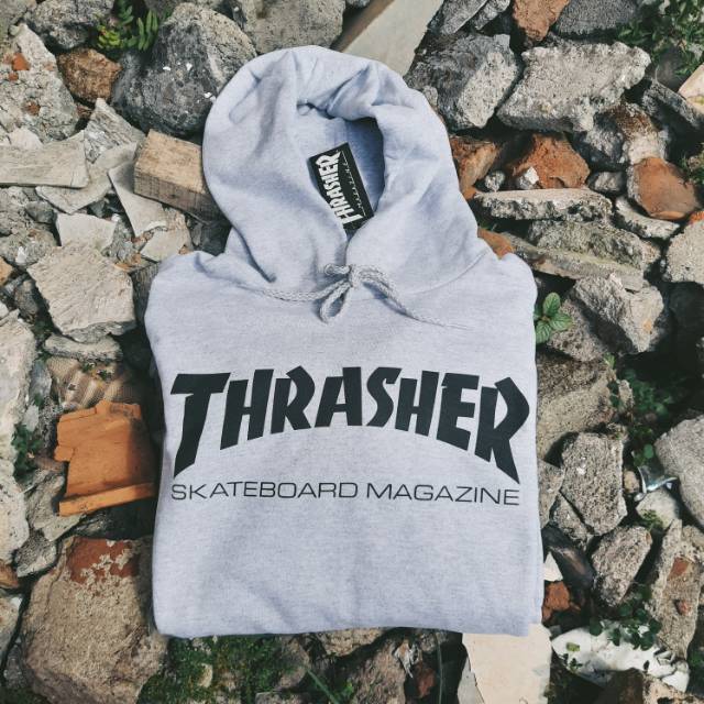 Hoodie Thrasher Skatemag Logo Grey Original