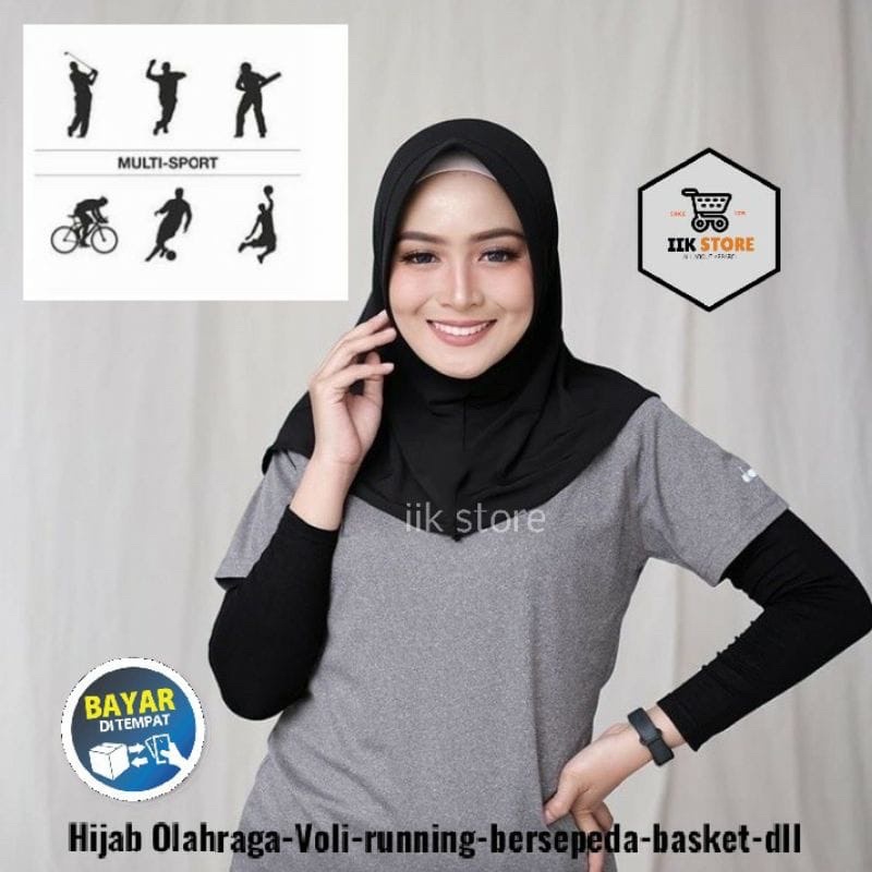 (KJI) HIJAB SPORT COVA INSTAN JERSEY PREMIUM