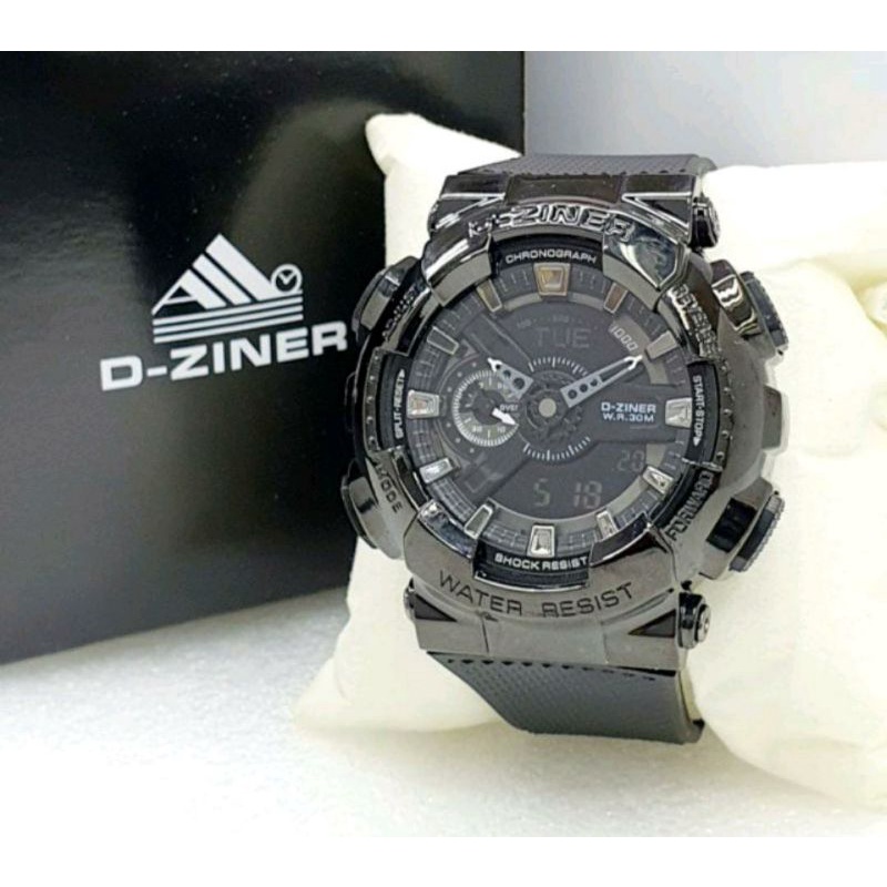 JAM TANGAN SPORT PRIA_D_ZINER_8295_ORI  AUTOLIGHT DUAL TIME WATER RESIST JAM TANGAN DZ8295