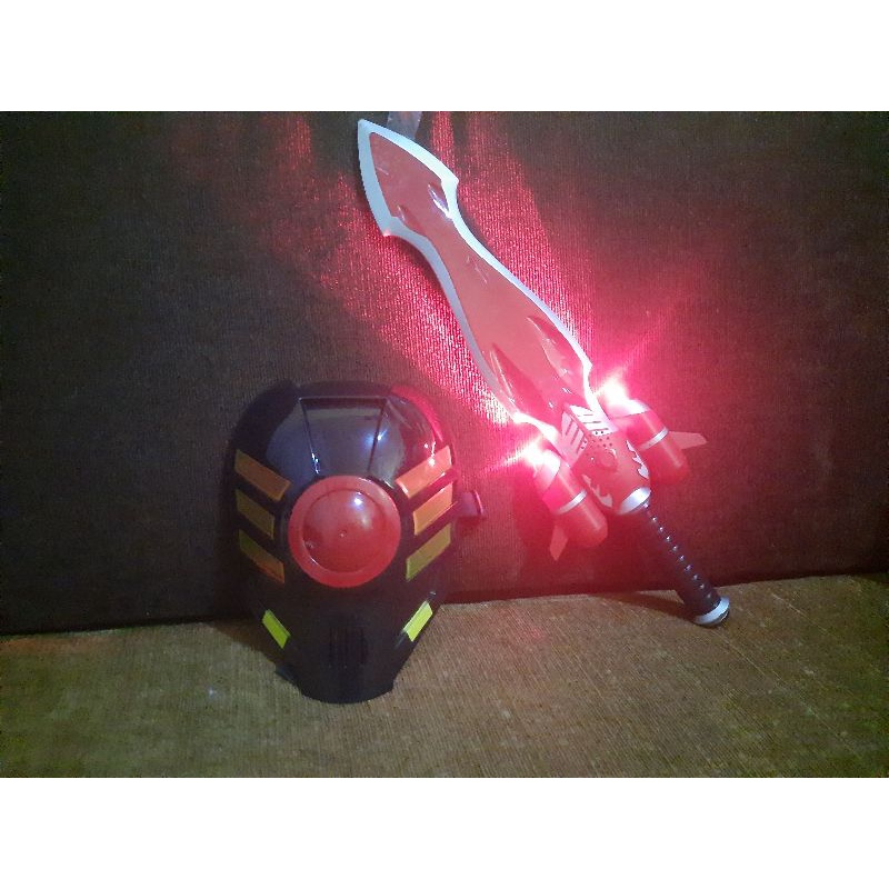 satu set mainan topeng & pedang super hero bima X pedang led