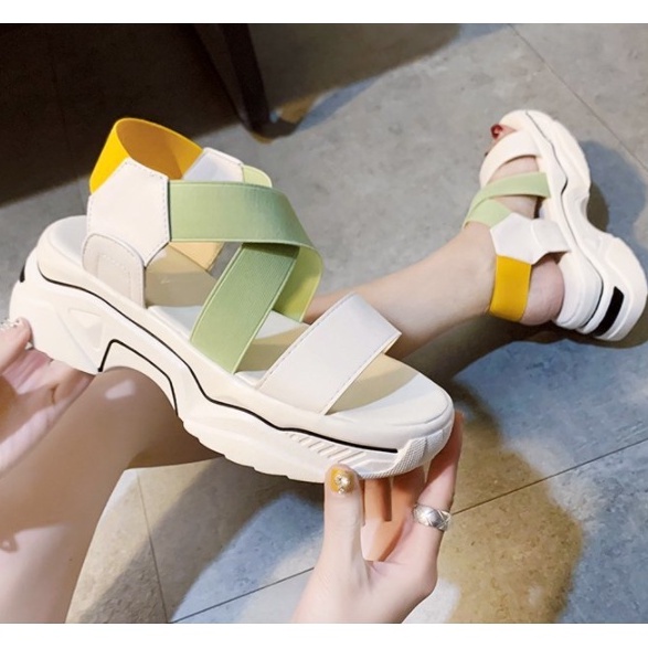 TBIG [COD] Sandal Wedges Tali Wanita HAISTRAP Import Korea Style Santai Wanita Remaja