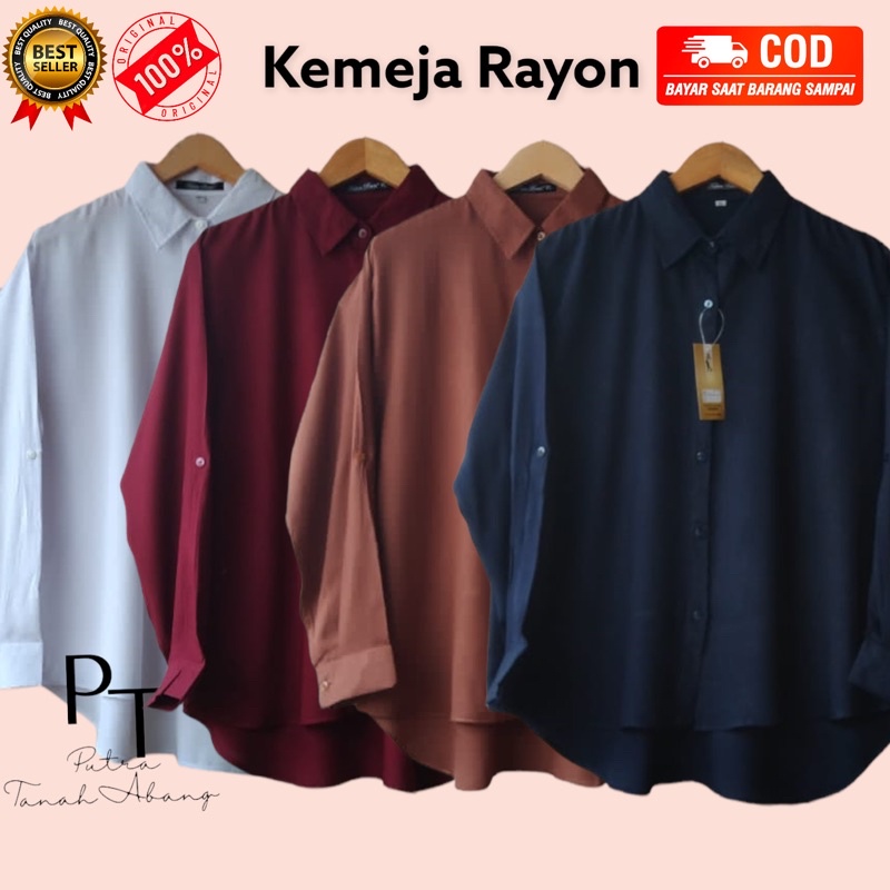 atasan kemeja polos tangan skoder Fathin Basic pakaian outer baju wanita cewek perempuan dewasa musl