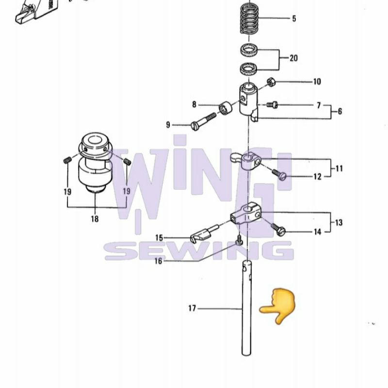 No 243032 NP7A As Dudukan Looper Mesin Jahit Karung NP-7A
