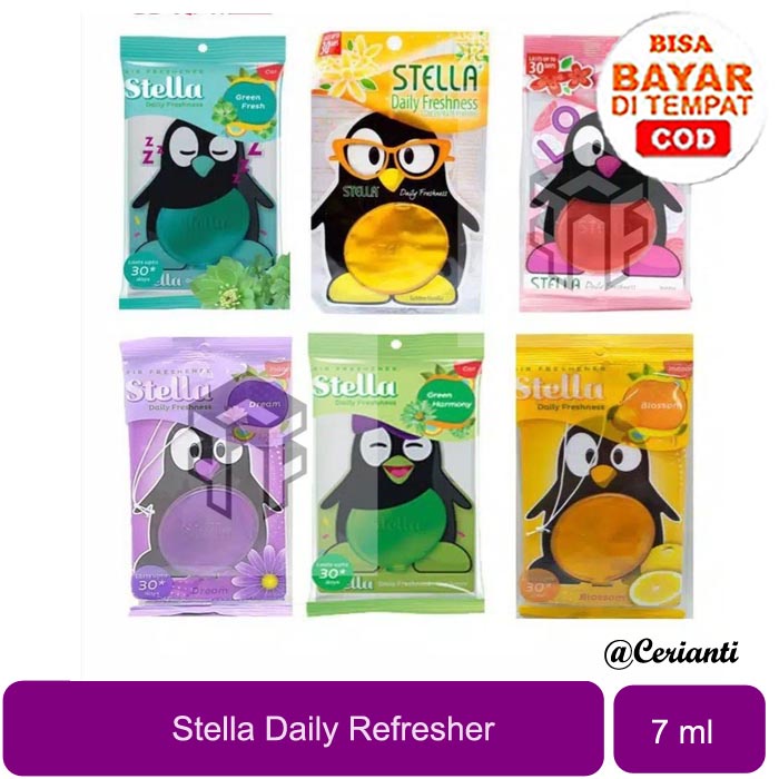 Stella Daily Freshness 7ml | Pengharum Ruangan &amp; Mobil Bentuk Pengiun | Red Kiss | Orange Blossom_Cerianti