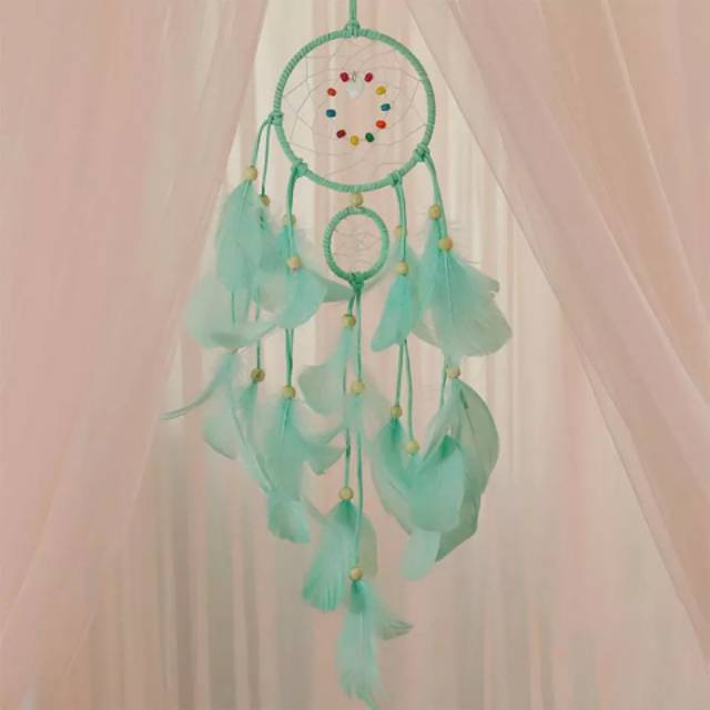 Pajangan Gantung Dream Catcher Bulu