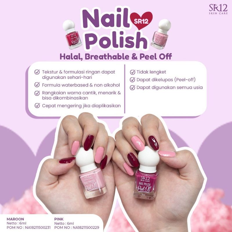 KUTEK SR12 HALAL / NAIL POLISH PEEL OFF / KUTEK KELUPAS WATER BASED NON ALKOHOL / CAT KUKU BPOM